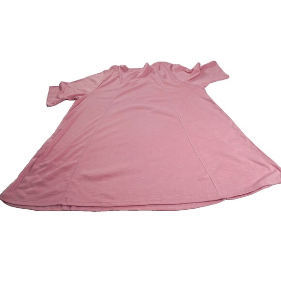 J. Jill Pima Seamed Elbow Sleeve Comfort Tunic T-Shirt Pink 100% Pima Cotton XL - Picture 3 of 7